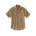 Carhartt Men's Rugged Flex Relaxed Fit Midweight Canvas Short Sleeve Shirt, Dark Khaki SKU - 922467