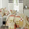 Patchwork Bedspread 2 Pillow Sham 3 Piece Set Size 235 cm x 250 cm (King, Alvina)