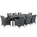 Summon 9 Piece Outdoor Patio Sunbrella® Dining Set - East End Imports EEI-2331-GRY-GRY-SET