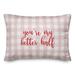 Ebern Designs The Lyell Collection You're My Better Half Throw Pillow Polyester/Polyfill blend in Pink | 14 H x 20 W x 1.5 D in | Wayfair