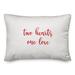 Ebern Designs The Lyell Collection Two Hearts One Love Throw Pillow Polyester/Polyfill blend in Red/White | 14 H x 20 W x 1.5 D in | Wayfair