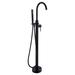 ANZZI Coral Series Double Handle Floor Mounted Clawfoot Tub Faucet w/ Handshower in Black | Wayfair FS-AZ0047BK