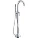 ANZZI Coral Series Double Handle Floor Mounted Clawfoot Tub Faucet w/ Handshower in Gray | Wayfair FS-AZ0047CH