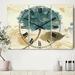 The Twillery Co.® Swigart Oversized Farmhouse Flower Hydrangea I Cottage 3 Panel 28" Wall Clock in Blue/Brown | 36 H x 28 W x 1 D in | Wayfair