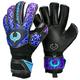 Renegade GK Vortex Strom Goalie Gloves | 3.5+3mm Hyper Grip & 4mm Duratek | Black, Purple, & Blue Football Goalkeeper Gloves (Size 11, Adult, Roll Cut, Level 3)