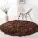 Brown 60 x 1 in Indoor Area Rug - Ebern Designs Arik Hand-Knotted Cotton Area Rug Leather/Cotton | 60 W x 1 D in | Wayfair