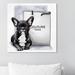 Art Remedy Dogs & Puppies 'Frenchie Couture' Print on Wrapped Canvas Canvas, Wood in Brown/Orange | 20 H x 20 W x 1.5 D in | Wayfair