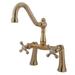 Kingston Brass Restoration Double Handle Deck Mounted Clawfoot Tub Faucet Trim in Yellow | Wayfair KS3232AX