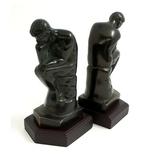 World Menagerie Thinker Non-skid Bookends Metal in Black | 7.75 H x 3.75 W x 3.65 D in | Wayfair 96FB615EA6EF48A6B5AB561CBDE703B5