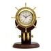 Breakwater Bay Brass Ships Wheel Clock w/ Rope Metal in Brown | 12 H x 7 W x 5 D in | Wayfair BF17A9EAA3AD4F13B36572F6859B8A08