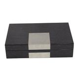 Orren Ellis Cufflinks Jewelry Box Wood/Fabric in Gray | 2.5 H x 9.75 W x 6.25 D in | Wayfair 1A77A028FDF34F948A5D0C07A48E7EFC