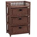 Household Essentials Chest with 3 Drawers, Paper Rope, Weide, braun, Storage