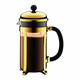 Bodum Chambord Kaffeebereiter 8 Tassen mit Metallrahmen, Edelstahl, Gold, cm, 24 x 50 x 27.2 cm, 1 Einheiten