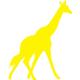 INDIGOS 4250380596464 Wandtattoo w058 Giraffe Afrika, 96 x 77 cm, gelb