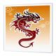 3dRose HT 62464 _ 1 Asiatische Dunkle Red Dragon auf orangefarbenen Background-Iron hervor auf Heat Transfer Papier Für weiß Material, 8 20,3 cm