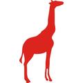 Indigos 4250380594583 Wandtattoo w054 Giraffe Afrika 120 x 64 cm, rot