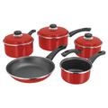 Judge JTC1 Topf-Set, 5-teilig mit Antihaftbeschichtung, Edelstahl, hellrot, 46 x 29.4 x 20.5 cm