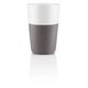 Eva Solo 5706631052412 501022 Latte-Becher, Silikonschale, 360 ml, Porzellan, elephant grau, 8,5 x 8,5 x 12,5 cm, 2-teilig