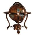 Unique Einzigartige Kunst 25,4 cm Hoch Tischplatte Amberlite Pearl Swirl Ocean Edelstein World Globe mit Kupfer Stativ Ständer