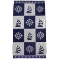 Northpoint Newport Oversized Double Jacquard Plush Velour Beach Towel Sailing Checkerboard