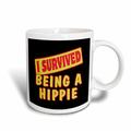 3dRose Ich überlebte Being A Hippie Survial Stolz und Humor Design Tasse, Keramik, weiß, 11,43 x 8,45 x 12,7 cm