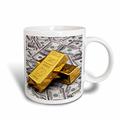 3dRose Gold Bar Edelstahldraht Cash Geld Dollar Hundert Rechnungen Bank Note Banknote Finance Concept-Mug, Keramik, weiß, 10,2 x 7,62 x 9,52 cm