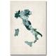 Markenzeichen Fine Art Italien Watercolor Map von Michael Tompsett Leinwand Wand Art, Mehrfarbig, 16 by 24"