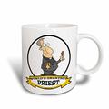 3dRose Lustige mit großen Priest Arbeit Beruf Cartoon-Magic, Kaffeebecher, Keramik, Schwarz/Weiß, 10.16 cm x 7,62 x-Uhr