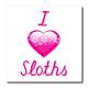 3dRose Pretty Pink Flowery I Love Sloths, 20,3 cm