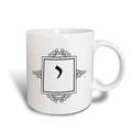 3dRose yud weißes-Monogramm-Buchstabe Y I-E Ivrit yod, Tasse aus Keramik, 443 ml, Keramik, Weiß, 15,2 x 12,7 cm 8.4499999999999993