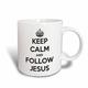 3dRose Keep Calm and Follow-, Weiß und Schwarz, Tasse aus Keramik, 443 ml, Keramik, Mehrfarbig, 15,2 x 12,7 cm 8.4499999999999993