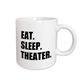 3dRose Tasse 180450 _ 2 Eat Sleep Theater-Black Text-Drama Club Addict-Actor Play Handeln Keramik Tasse, 15-Ounce