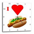 3dRose DPP_60644_3 Wanduhr, Motiv Love Hot Dogs, 38 x 38 cm