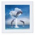 3dRose A Dolphin springt aus, EIN Herz in The Ocean, Quilt, Platz, 12 von 12 Zoll (QS 172929 _ 4)