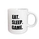 3dRose Tasse 180406 _ 2 Eat Sleep Game Fun Geschenke für Gamer Schwarz Text Video pro-Gamer Keramik Tasse, 15-Ounce