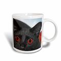 3dRose Katze mit Augen Kaffeebecher, Keramik, Grau, 10.16 cm x 7,62 x-Uhr