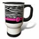 3dRose Buchstabe J Monogramm Personalisierbar, Hot Pink, Schwarz und Weiß, Zebra-Streifen-Muster, 14 ml, Mehrfarbig, 8.57 11.83 X 15,24 cm