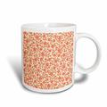 3dRose Pfirsich floral Silhouette Blumen Tasse, Keramik, weiß, 11,43 x 8,45 x 12,7 cm