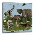 3dRose DPP 167126 _ 2 Zoo Tiere Fun Art Wanduhr, 13 by 33 cm