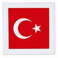 3dRose QS 159817 _ 4 Flagge Turkey-Turkish rot und weiß Crescent Moon und Star Mediterraner Anatolia-Quilt Platz, 12 von 12 Zoll