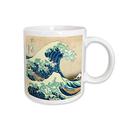 3dRose Tasse 155631 _ 1 The Great Wave Off Kanagawa vom japanischen Künstler Hokusai Dramatische Blue Sea Ocean Ukiyo Print 1830 Keramik Tasse, 11-Ounce