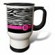 3dRose Buchstabe K Monogramm Personalisierbar, Hot Pink, Schwarz und Weiß, Zebra-Streifen-Muster, 14 ml, Mehrfarbig, 8.57 11.83 X 15,24 cm