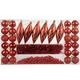 WeRChristmas 32 Teile Deluxe verschiedenen Weihnachtskugeln zur Dekoration, mit Lametta und Perlen, Rot