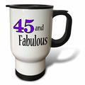 3dRose TM 193429 _ 1 Goodbye Tension und Hello Pension weiß und schwarz, Reisen Tasse, 14-Ounce, Edelstahl