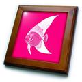 3dRose Hot Pink Tropical Fish Print. Exotic Modern Sea Ocean Wasserfliese mit Biologie-Rahmen, Holz/Keramik, Mehrfarbig, 15,2 x 15,2 cm