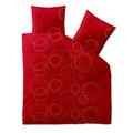 Bettwäsche 200x200 Baumwolle, Trend Chara Kreise Punkte weiß rot grau aqua-textil 0011735
