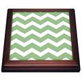 3dRose Salbei Grün und Weiß Chevron Zig Zags Pattern-Light Pastell Zigzags-Trivet Fliesen, 8 20,3 cm, Keramik, braun, 19,05 x 2,22 x 19,05 cm