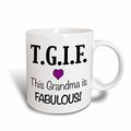 3dRose dieser Oma ist Fabelhafte TGIF 11 oz Tasse, Keramik, lila, 10,2 x 7,62 x 9,52 cm