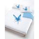 Italian Bed Linen Bettbezug Schmetterling hellblau/weiß 150 x 200 cm Azurblau/Weiß