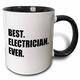 3dRose Electrician Ever-Fun Geschenk-, Ton Text-Two Kaffeebecher, Keramik, Schwarz, 10.16 cm x 7,62 x-Uhr